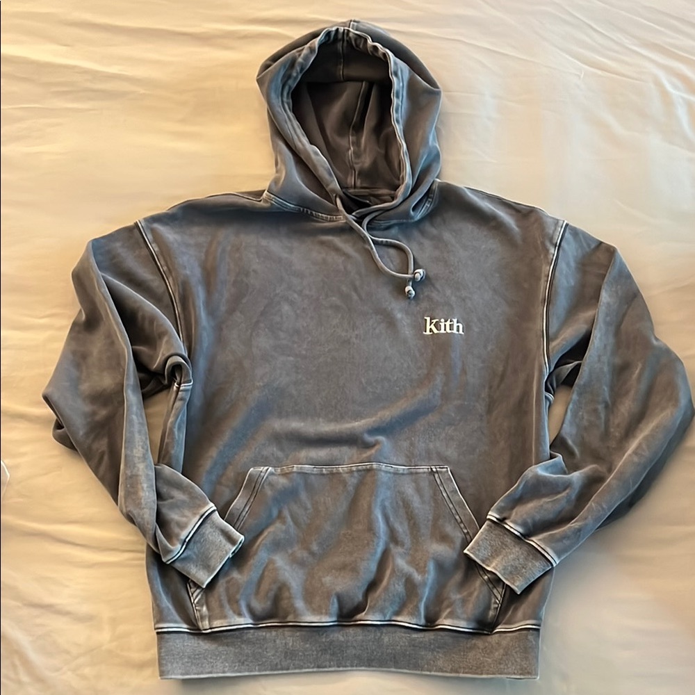 Kith Gray Pullover Sweater with Ribbed Cuffs